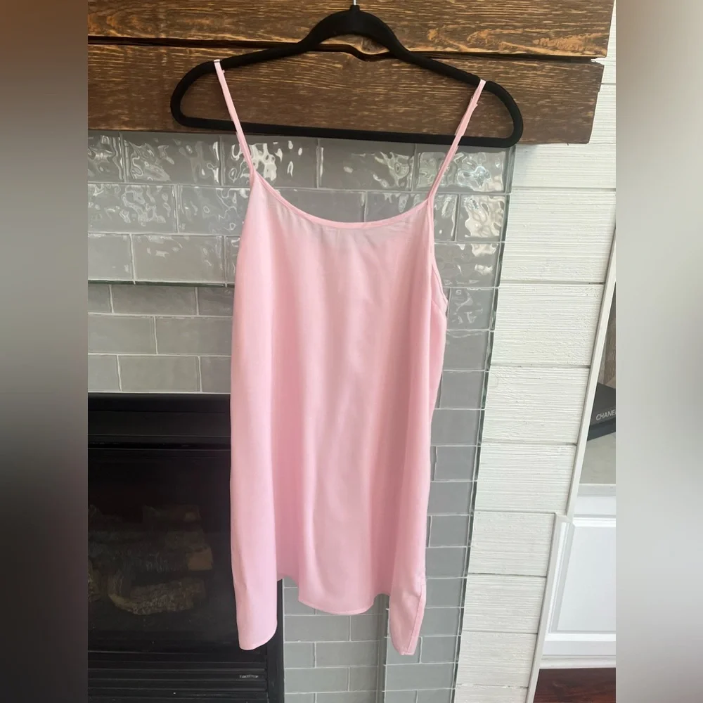 Free People Pink Camisole Chemise Large Lingerie Dress adjustable straps EUC - Picture 1 of 6